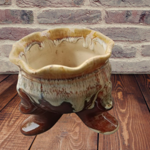 Native Brown Color Ceramic 3 Legs Planters Indoor Outdoor Living Dinning Flower Pot